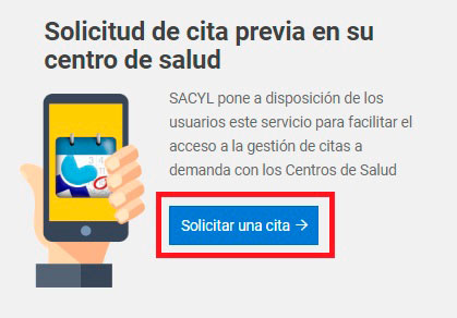 Acceso Cita en el Portal de SACYL