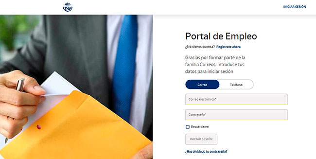 Portal inscripción plazas correos 2023