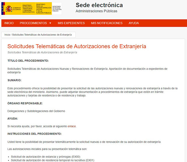 Acceso a la sede electrónica con extranjería: Mercurio